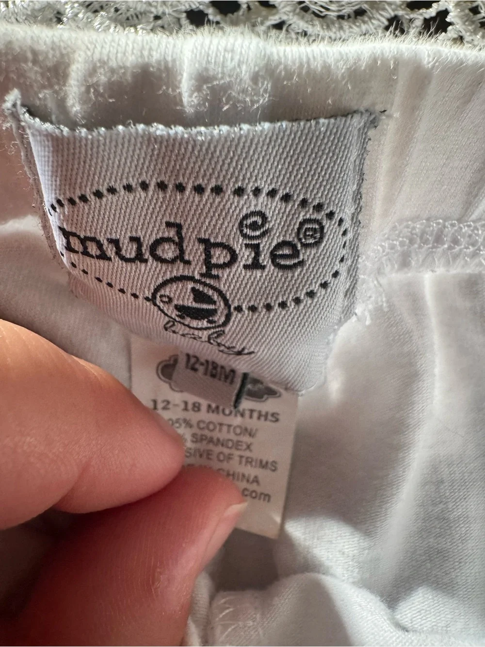 Mud Pie White Lace Infant Top and pants